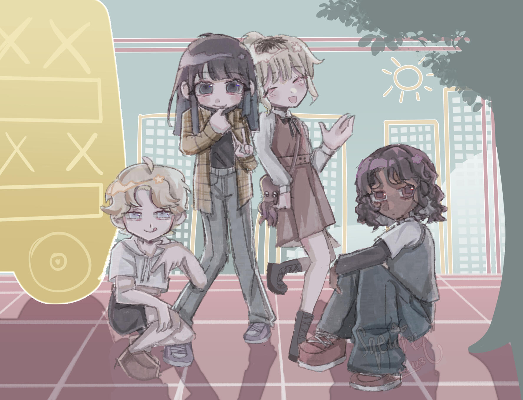 Anamolly band photoshoot. Characters owned by me and a friend.